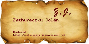 Zathureczky Jolán névjegykártya