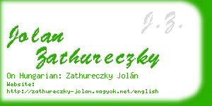 jolan zathureczky business card